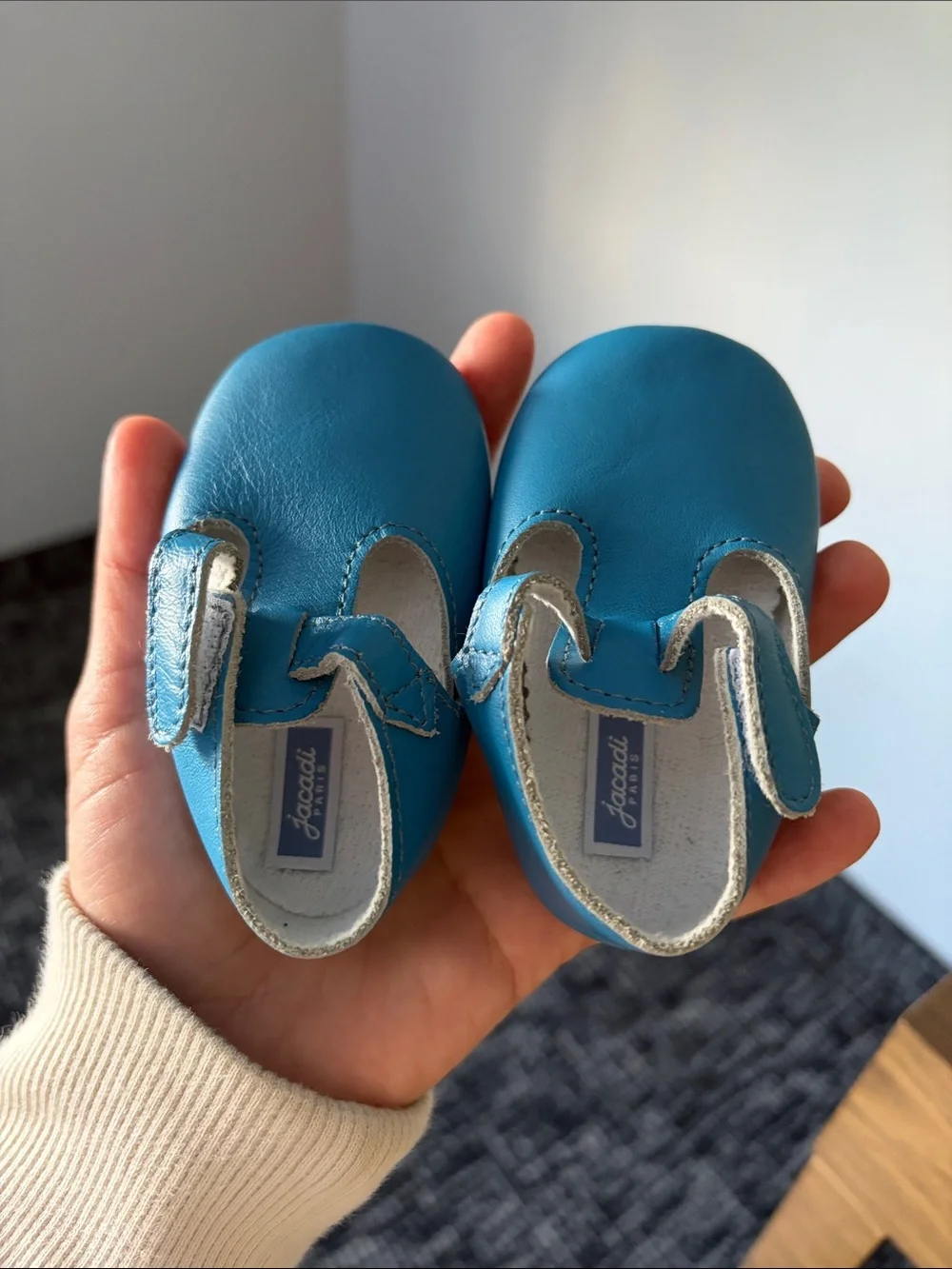 Jacadi Paris Baby T Bar Shoe Blue